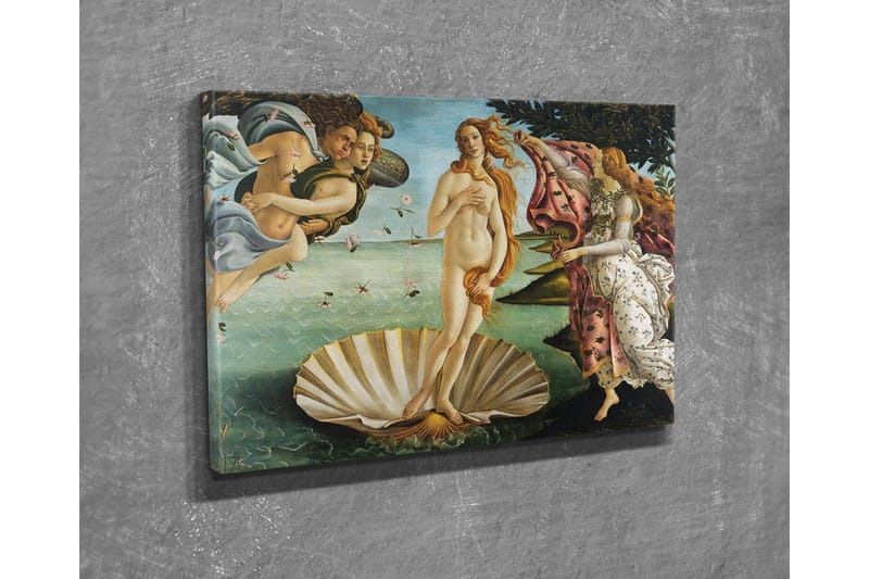 Canvastavla - Venus som stiger ur havet på en snäcka - Hudton / Himmelsblå / Grön - Inredning - Tavlor & posters - Canvastavla