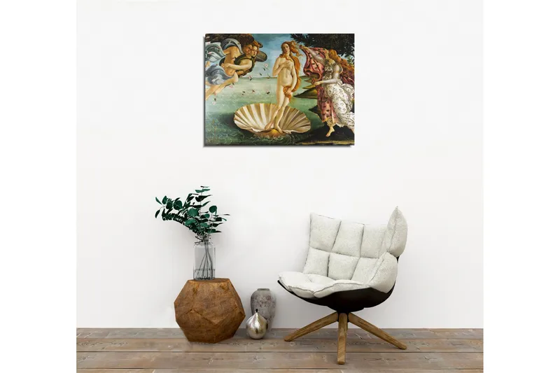 Canvastavla - Venus som stiger ur havet på en snäcka - Hudton / Himmelsblå / Grön - Inredning - Tavlor & posters - Canvastavla