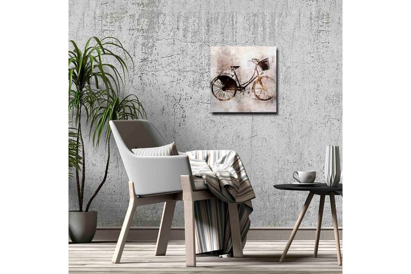 Canvastavla - Vintage cykel med korg - Svart / Brun / Beige - Inredning - Tavlor & posters - Canvastavla