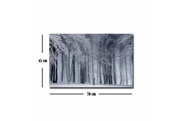 Canvastavla - Vintrig skog med snöklädda träd - Vit / Grå / Svart - Inredning - Tavlor & posters - Canvastavla