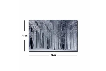 Canvastavla - Vintrig skog med snöklädda träd - Vit / Grå / Svart - Inredning - Tavlor & posters - Canvastavla