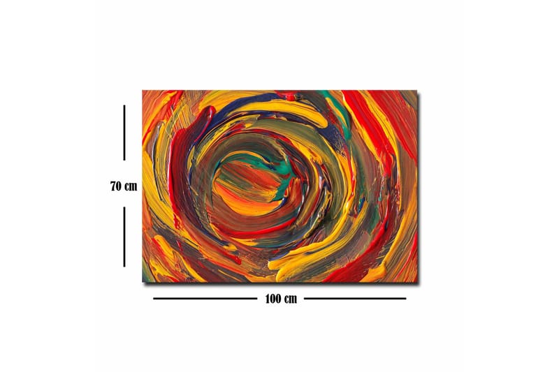 Canvastavla - Virvlande färger i en dynamisk spiralform - Röd / Gul / Grön - Inredning - Tavlor & posters - Canvastavla