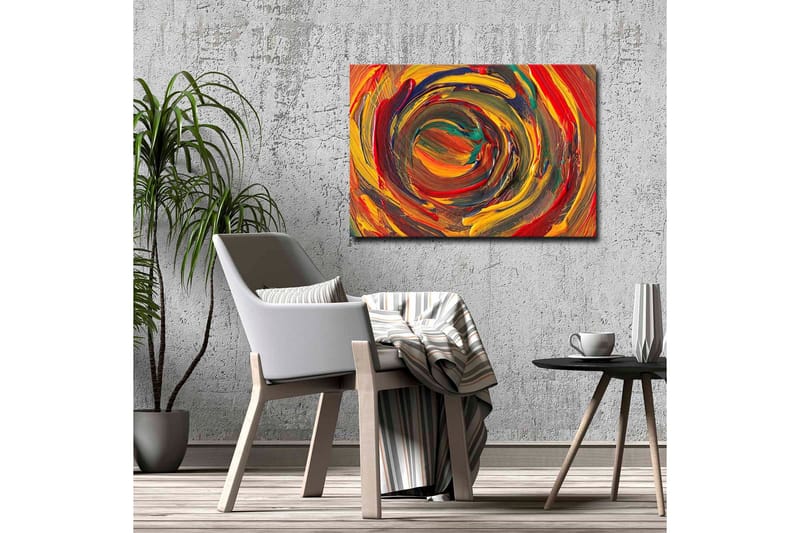 Canvastavla - Virvlande färger i en dynamisk spiralform - Röd / Gul / Grön - Inredning - Tavlor & posters - Canvastavla