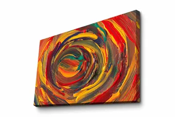 Canvastavla - Virvlande färger i en dynamisk spiralform - Röd / Gul / Grön - Inredning - Tavlor & posters - Canvastavla