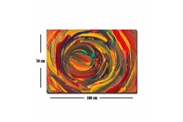 Canvastavla - Virvlande färger i en dynamisk spiralform - Röd / Gul / Grön - Inredning - Tavlor & posters - Canvastavla