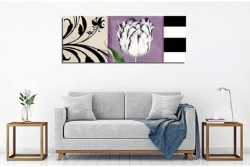 Canvastavla - Vit tulpan mot lila bakgrund - Vit / Lila / Svart - Inredning - Tavlor & posters - Canvastavla