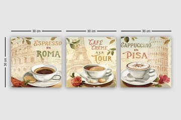 Canvastavla VP Italy 3-pack Flerfärgad - 30x30 cm - Inredning - Tavlor & posters - Canvastavla