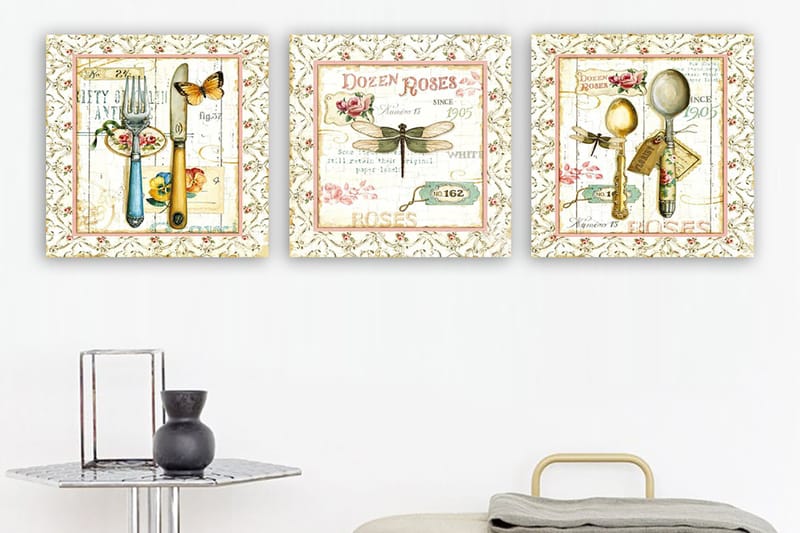 Canvastavla VP Italy 3-pack Flerfärgad - 30x30 cm - Inredning - Tavlor & posters - Canvastavla