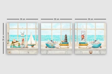 Canvastavla VP Italy 3-pack Flerfärgad - 30x30 cm - Inredning - Tavlor & posters - Canvastavla