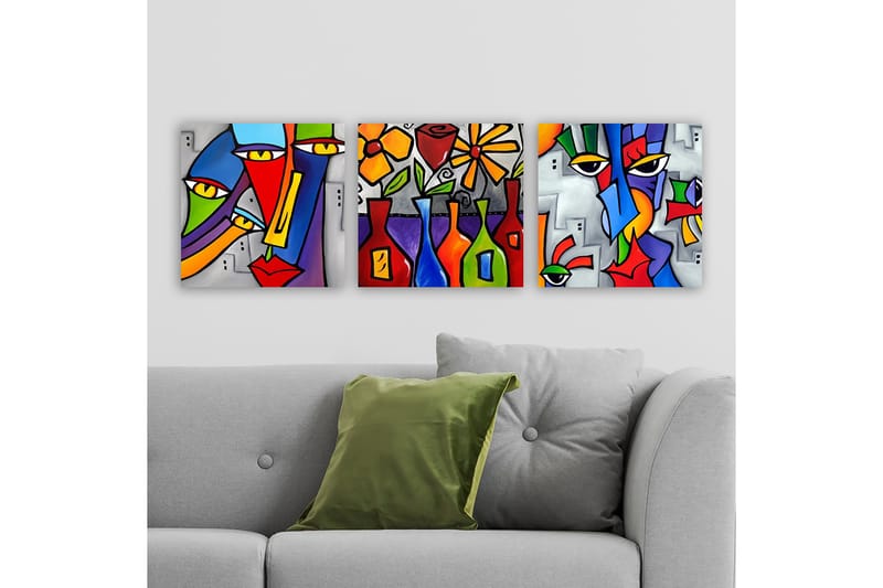 Canvastavla VP Italy 3-pack Flerfärgad - 30x30 cm - Inredning - Tavlor & posters - Canvastavla