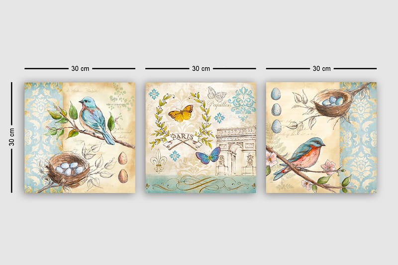 Canvastavla VP Italy 3-pack Flerfärgad - 30x30 cm - Inredning - Tavlor & posters - Canvastavla