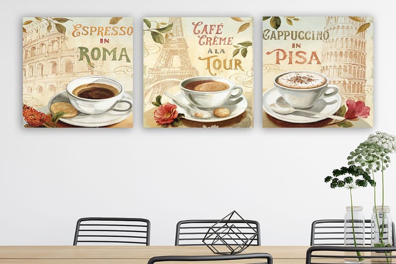 Canvastavla VP Italy 3-pack Flerfärgad - 30x30 cm - Inredning - Tavlor & posters - Canvastavla