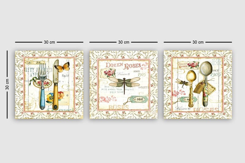 Canvastavla VP Italy 3-pack Flerfärgad - 30x30 cm - Inredning - Tavlor & posters - Canvastavla