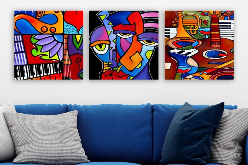 Canvastavla VP Italy 3-pack Flerfärgad, 30x30 cm