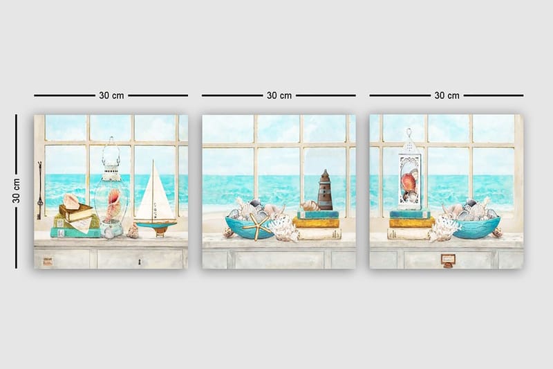 Canvastavla VP Italy 3-pack Flerfärgad - 30x30 cm - Inredning - Tavlor & posters - Canvastavla