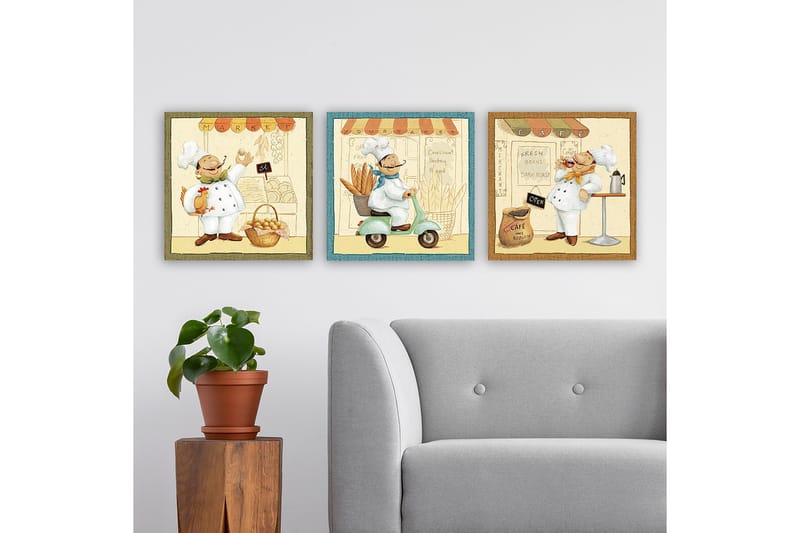 Canvastavla VP Italy 3-pack Flerfärgad - 30x30 cm - Inredning - Tavlor & posters - Canvastavla