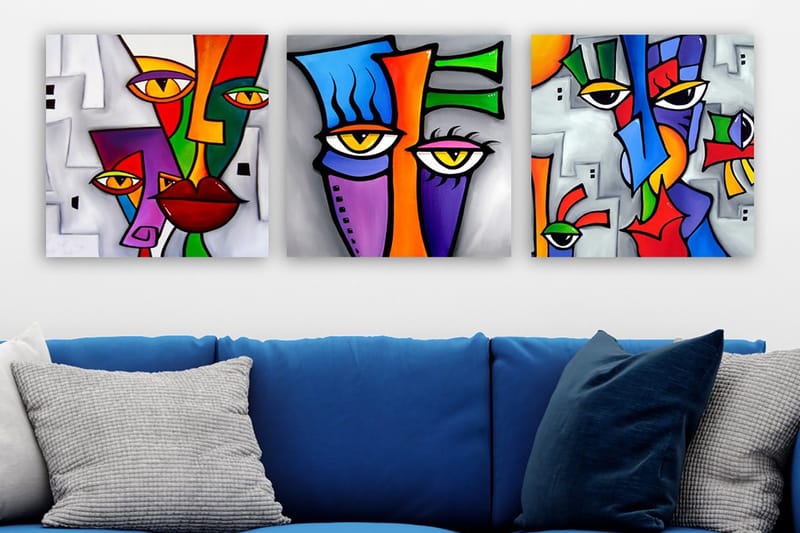 Canvastavla VP Italy 3-pack Flerfärgad, 30x30 cm