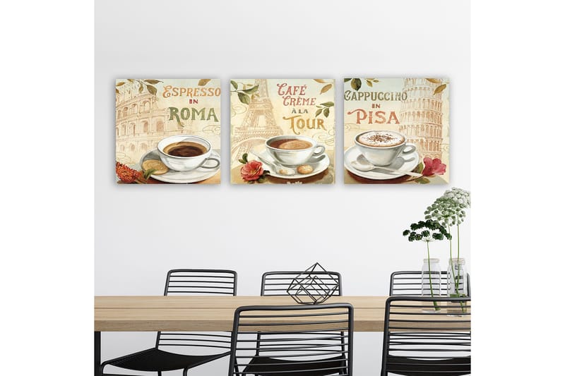 Canvastavla VP Italy 3-pack Flerfärgad - 30x30 cm - Inredning - Tavlor & posters - Canvastavla