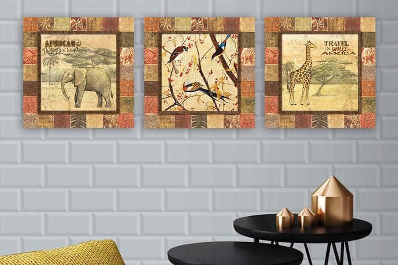 Canvastavla VP Italy 3-pack Flerfärgad, 30x30 cm