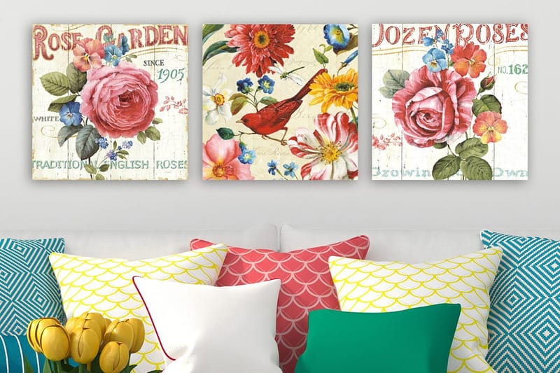 Canvastavla VP Italy 3-pack Flerfärgad, 30x30 cm