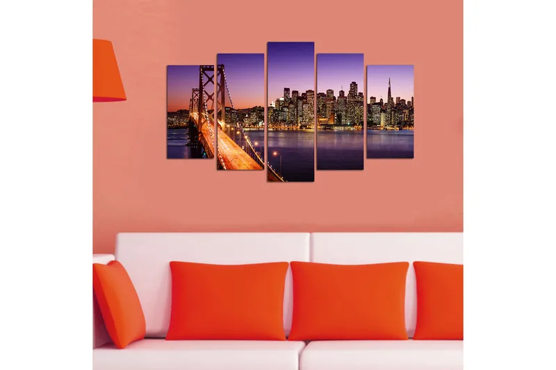 Canvastavla VP Italy 5-pack Flerfärgad - 20x60 cm - Inredning - Tavlor & posters - Canvastavla