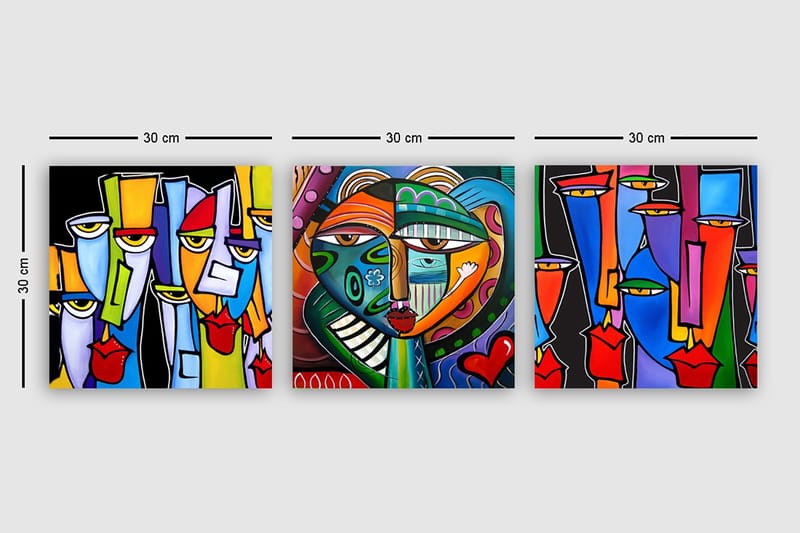 Canvastavla VP Spain 3-pack Flerfärgad - 30x30 cm - Inredning - Tavlor & posters - Canvastavla