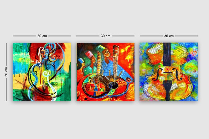 Canvastavla VP Spain 3-pack Flerfärgad - 30x30 cm - Inredning - Tavlor & posters - Canvastavla