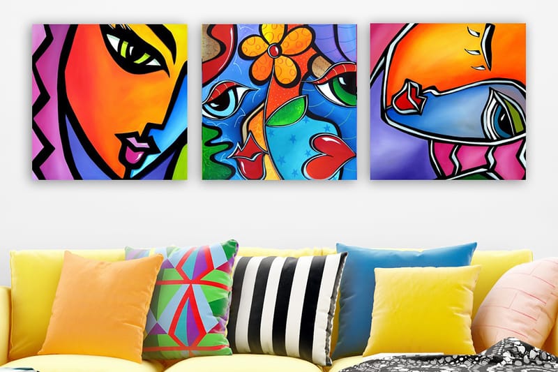 Canvastavla VP Spain 3-pack Flerfärgad - 30x30 cm - Inredning - Tavlor & posters - Canvastavla