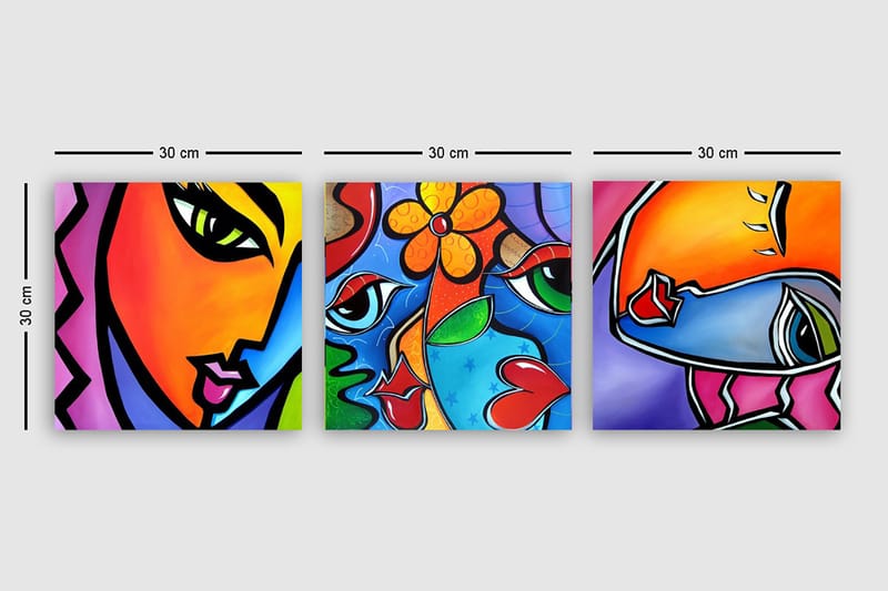 Canvastavla VP Spain 3-pack Flerfärgad - 30x30 cm - Inredning - Tavlor & posters - Canvastavla