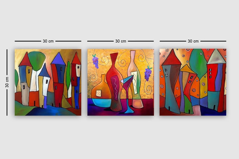 Canvastavla VP Spain 3-pack Flerfärgad - 30x30 cm - Inredning - Tavlor & posters - Canvastavla