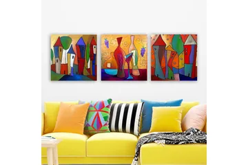 Canvastavla VP Spain 3-pack Flerfärgad - 30x30 cm - Inredning - Tavlor & posters - Canvastavla