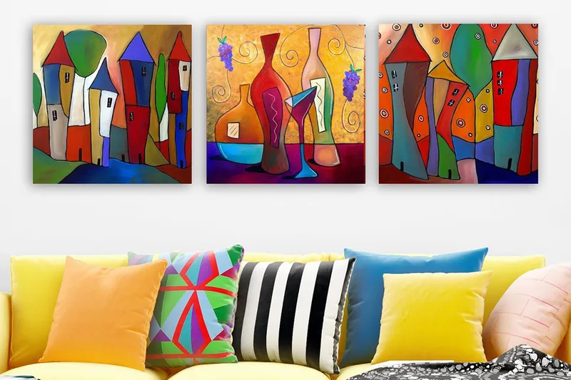 Canvastavla VP Spain 3-pack Flerfärgad, 30x30 cm