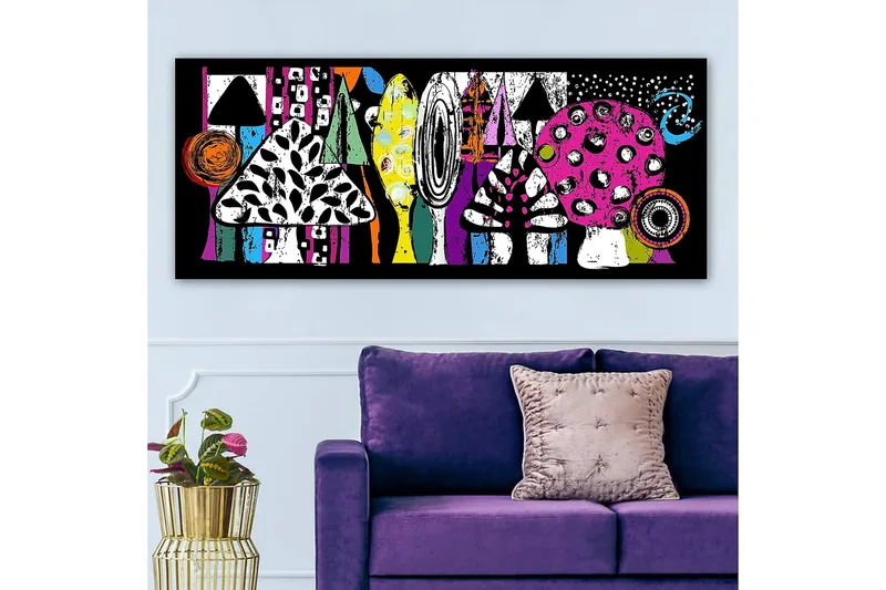 Canvastavla YTY Abstract & Fractals Flerfärgad - 120x50 cm - Inredning - Tavlor & posters - Canvastavla