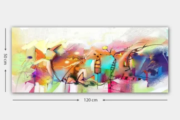 Canvastavla YTY Abstract & Fractals Flerfärgad - 120x50 cm - Inredning - Tavlor & posters - Canvastavla