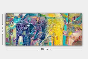 Canvastavla YTY Abstract & Fractals Flerfärgad - 120x50 cm - Inredning - Tavlor & posters - Canvastavla