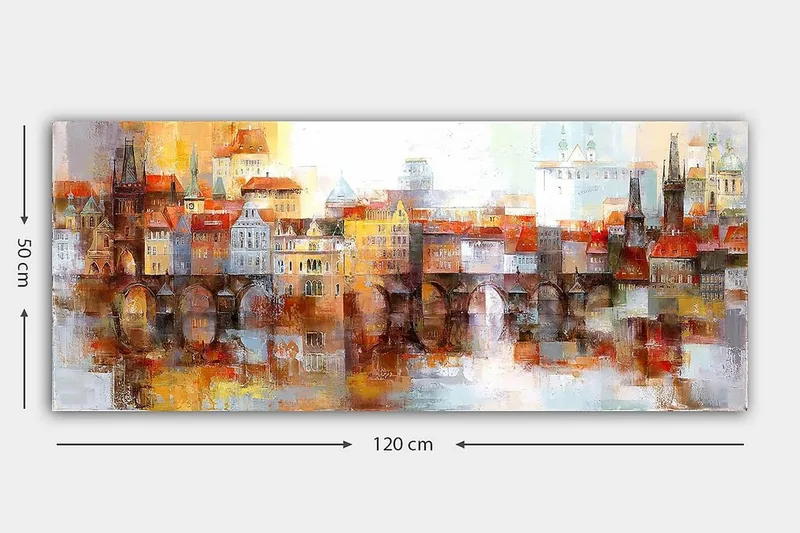 Canvastavla YTY Buildings & Cityscapes Flerfärgad - 120x50 cm - Inredning - Tavlor & posters - Canvastavla