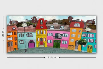 Canvastavla YTY Buildings & Cityscapes Flerfärgad - 120x50 cm - Inredning - Tavlor & posters - Canvastavla