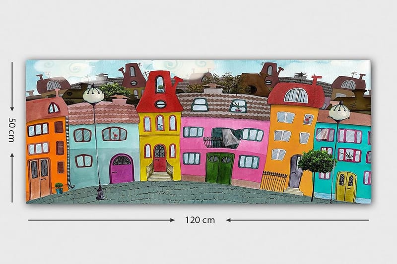 Canvastavla YTY Buildings & Cityscapes Flerfärgad - 120x50 cm - Inredning - Tavlor & posters - Canvastavla