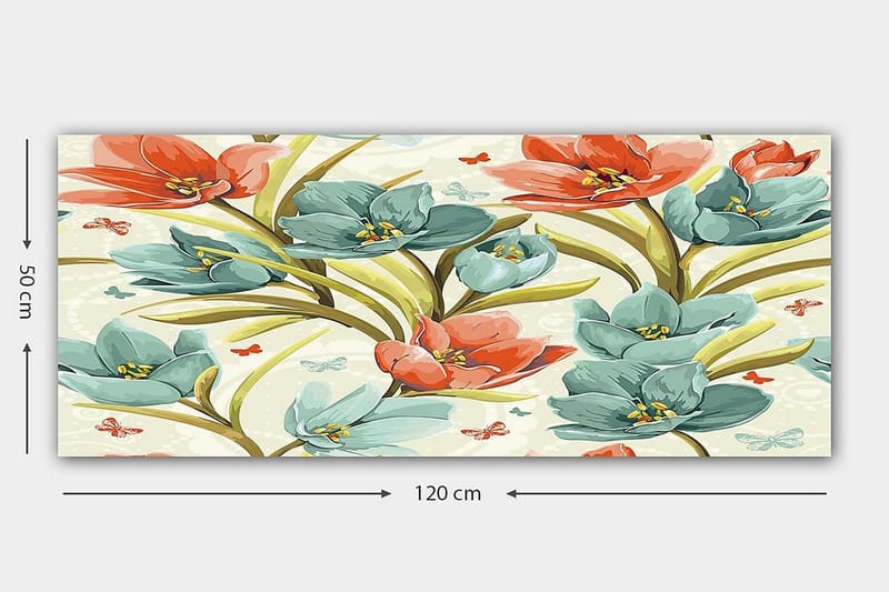 Canvastavla YTY Floral & Botanical Flerfärgad - 120x50 cm - Inredning - Tavlor & posters - Canvastavla