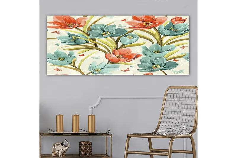 Canvastavla YTY Floral & Botanical Flerfärgad - 120x50 cm - Inredning - Tavlor & posters - Canvastavla