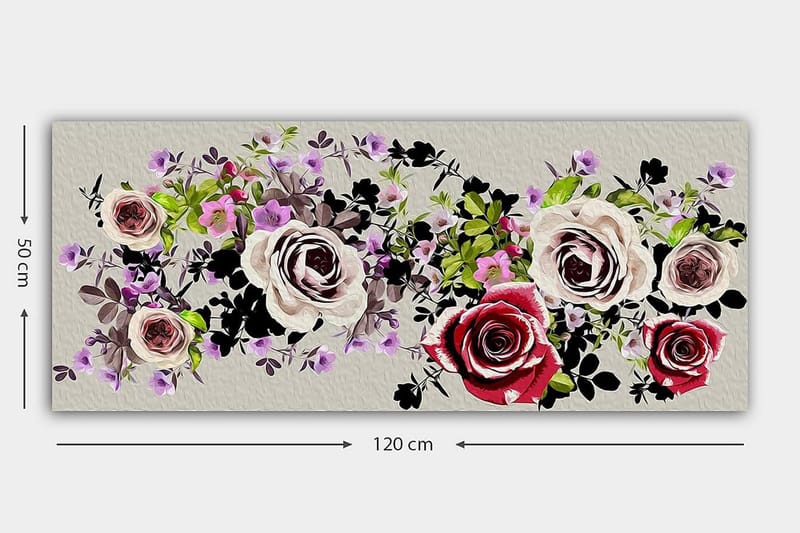 Canvastavla YTY Floral & Botanical Flerfärgad - 120x50 cm - Inredning - Tavlor & posters - Canvastavla