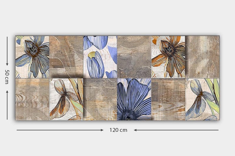 Canvastavla YTY Floral & Botanical Flerfärgad - 120x50 cm - Inredning - Tavlor & posters - Canvastavla