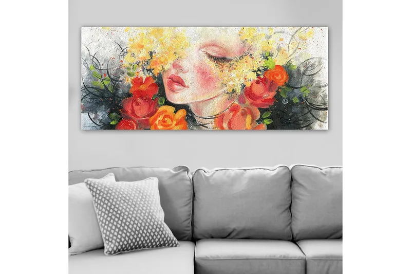 Canvastavla YTY Floral & Botanical Flerfärgad - 120x50 cm - Inredning - Tavlor & posters - Canvastavla