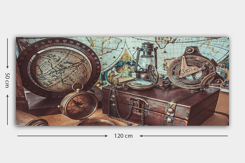 Canvastavla YTY Map Flerfärgad - 120x50 cm - Inredning - Tavlor & posters - Canvastavla