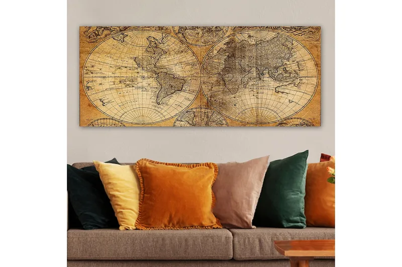 Canvastavla YTY Map Flerfärgad - 120x50 cm - Inredning - Tavlor & posters - Canvastavla