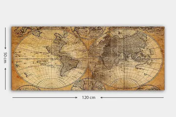 Canvastavla YTY Map Flerfärgad - 120x50 cm - Inredning - Tavlor & posters - Canvastavla