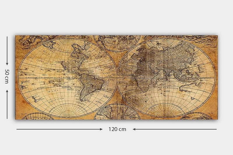 Canvastavla YTY Map Flerfärgad - 120x50 cm - Inredning - Tavlor & posters - Canvastavla