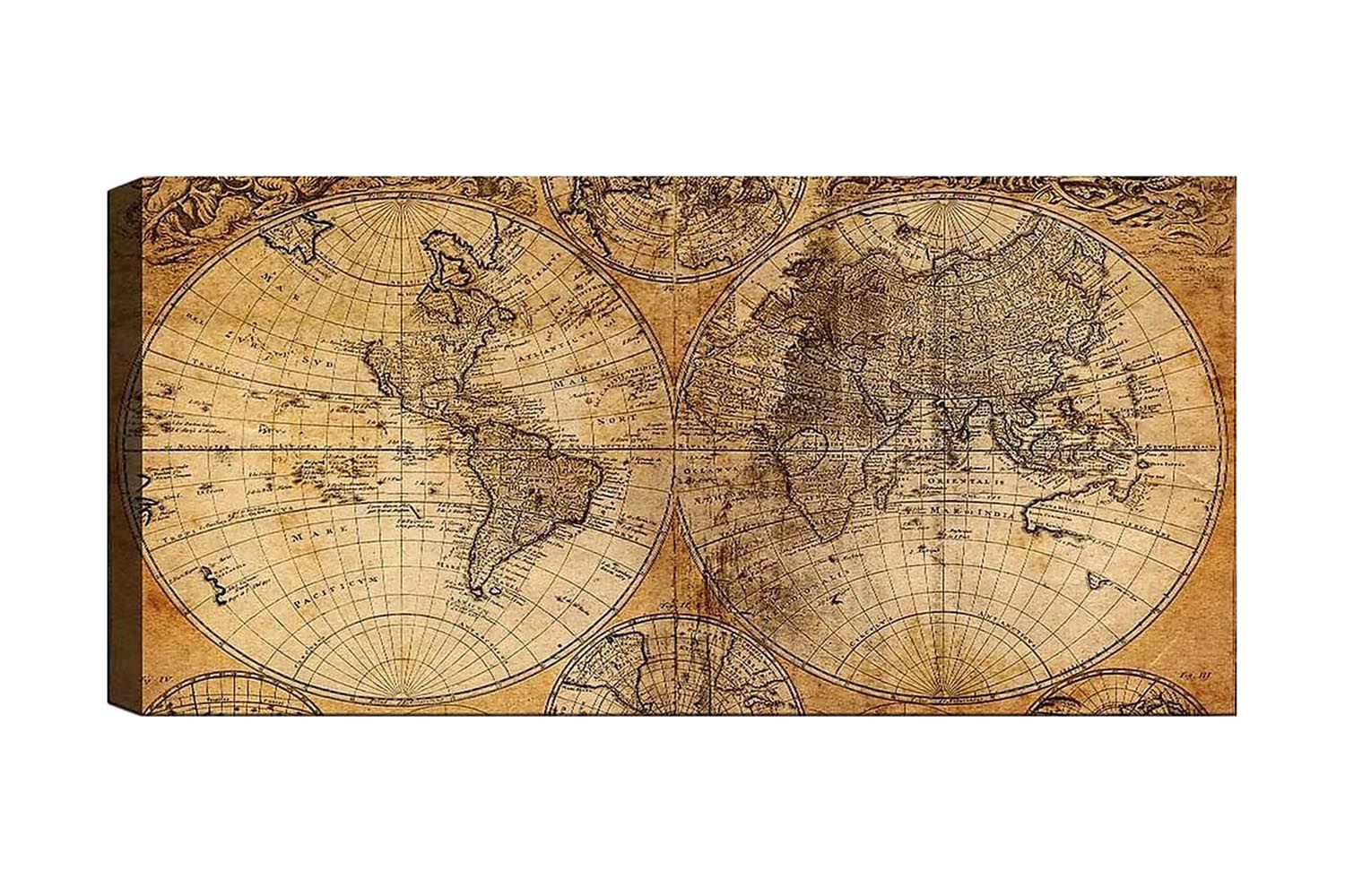 Canvastavla YTY Map Flerfärgad - 120x50 cm