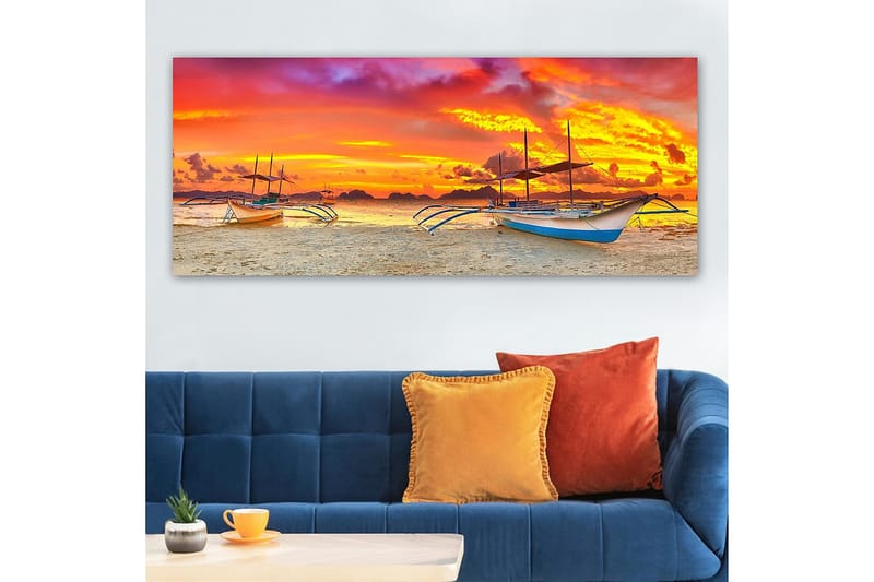 Canvastavla YTY Nautical & Beach Flerfärgad - 120x50 cm - Inredning - Tavlor & posters - Canvastavla