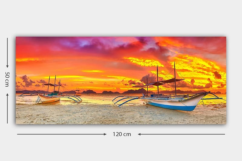 Canvastavla YTY Nautical & Beach Flerfärgad - 120x50 cm - Inredning - Tavlor & posters - Canvastavla